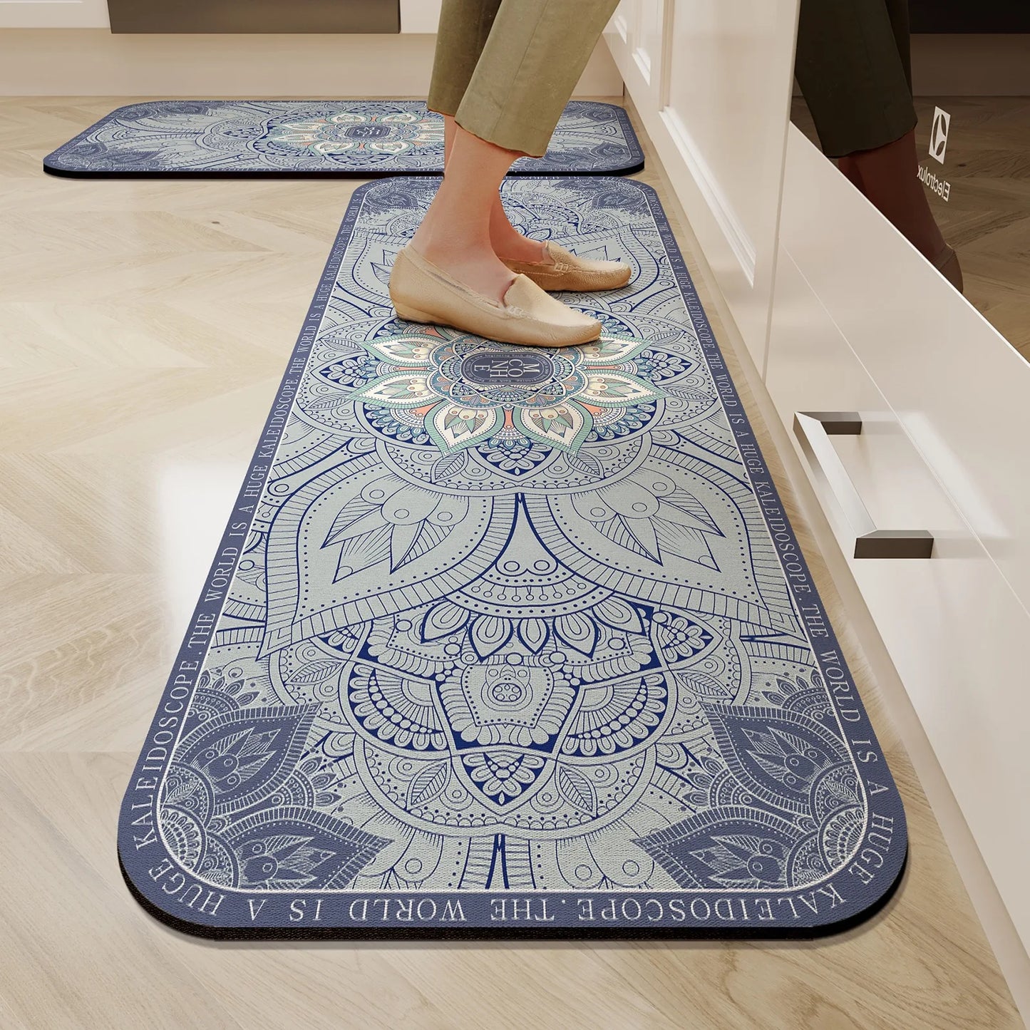 Facaishu Kitchen Floor Mat Waterproof Non Slip Oil Proof Rug