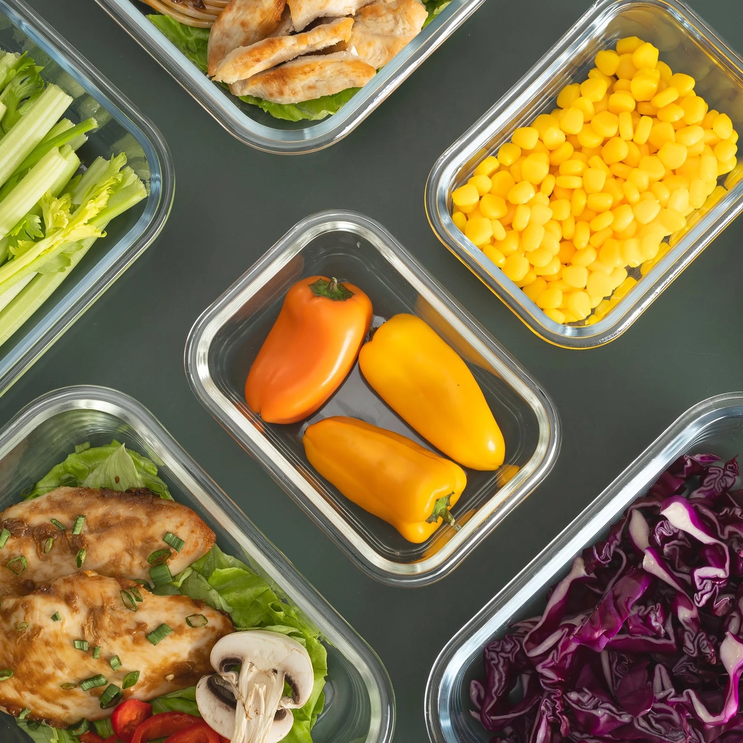 10pcs Airtight Glass Food Storage Containers, Outdoor Picnic, Lunch Box, Microwave, Oven - Perfect for Salads, Fruits, Vegetables And Sandwiches