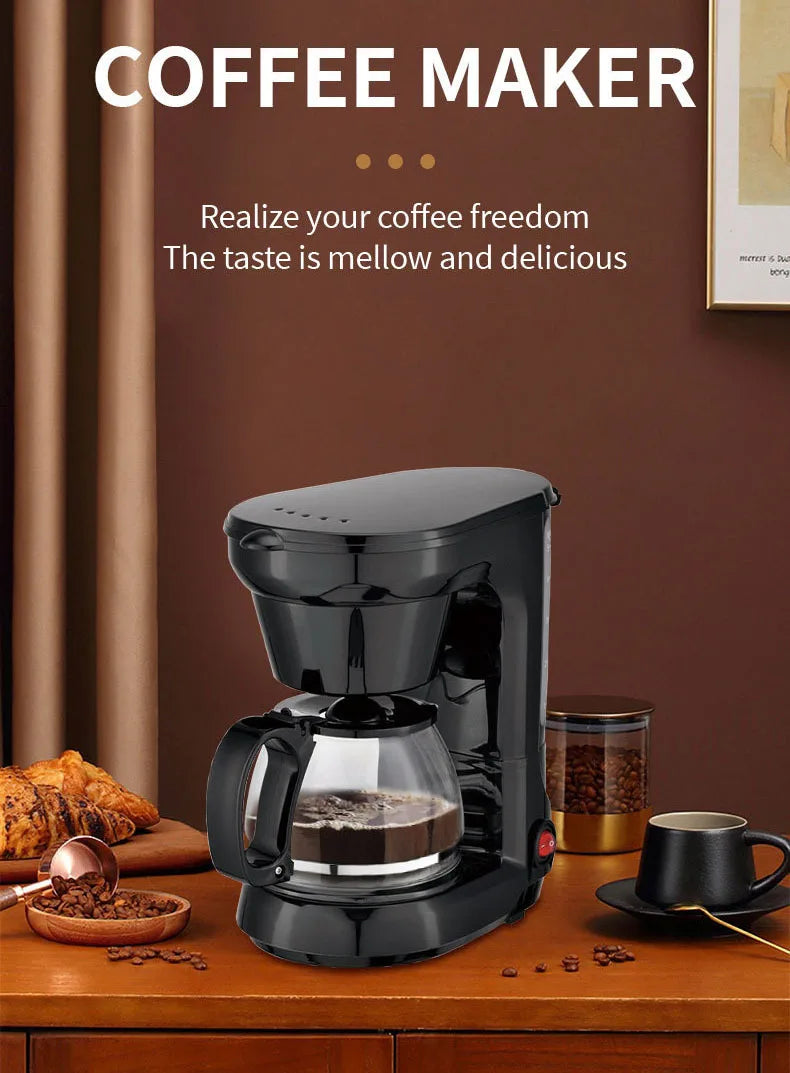 Electric Coffee Maker 750ML Large Capacity Thermal Insulation Coffee Machine Automatic Drip Type Machine Household Coffees Pot
