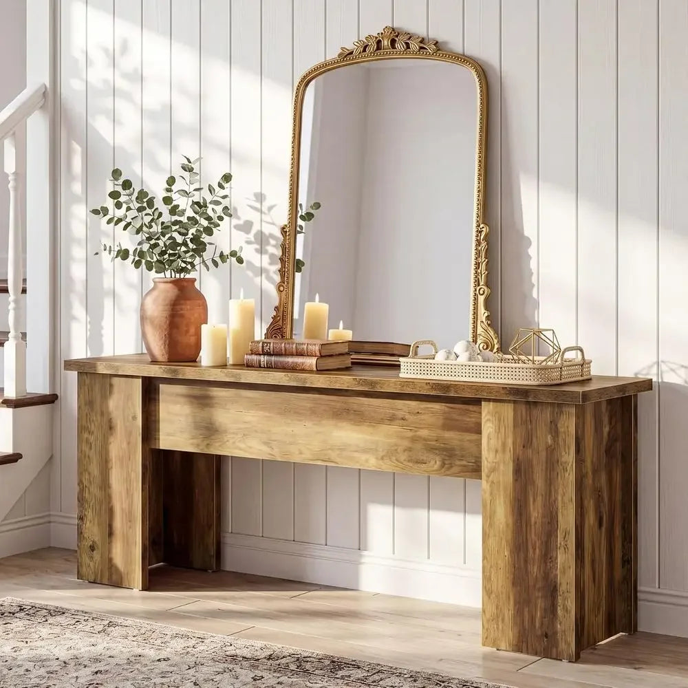63-Inch Low ole Table, armhouse Wooden Entryway Table, Narrow Long Soa Table Behind Couch or Living Room, Entrance, Hallway