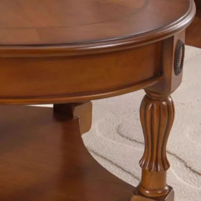 American Classic Coffee Tables With Drawers Storage Retro Oval Coffee Tables Luxury Elegant Mesas De Café Furniture Home