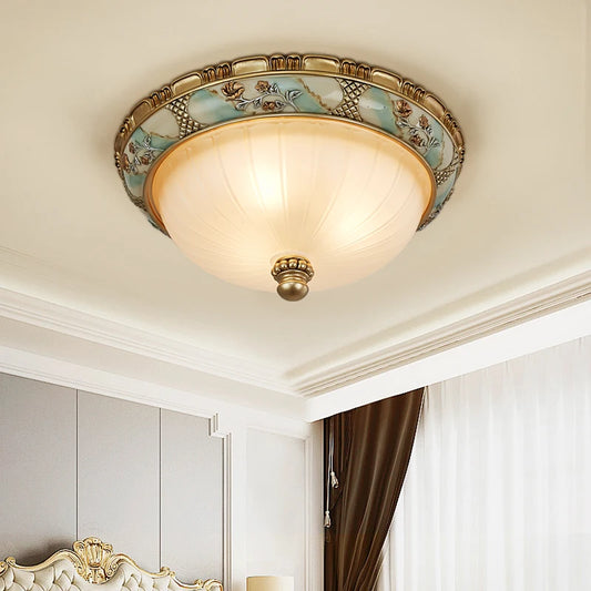 New European-Style Vintage Elegant Master Bedroom Ceiling Lamp Round And Romantic Room Study Corridor Balcony Lighting Fixture