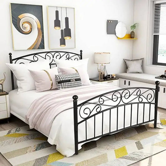 Elegant Simple Metal Bed Frame for Bedroom Guest Room Bedstead Modern Nordic Iron Mattress Pallet 1/1.5m Home Durable Bed Bases