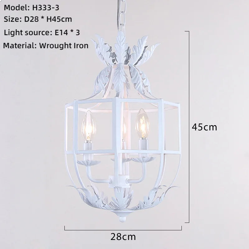 American Retro Antique Wrought Iron Led Pendant Light For Home Decoration Living Room Dining Room Hallway Foyer Bedroom Lighting