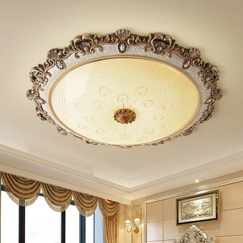 GemSpark European Style Ceiling Lamp With LED Resin Fixture