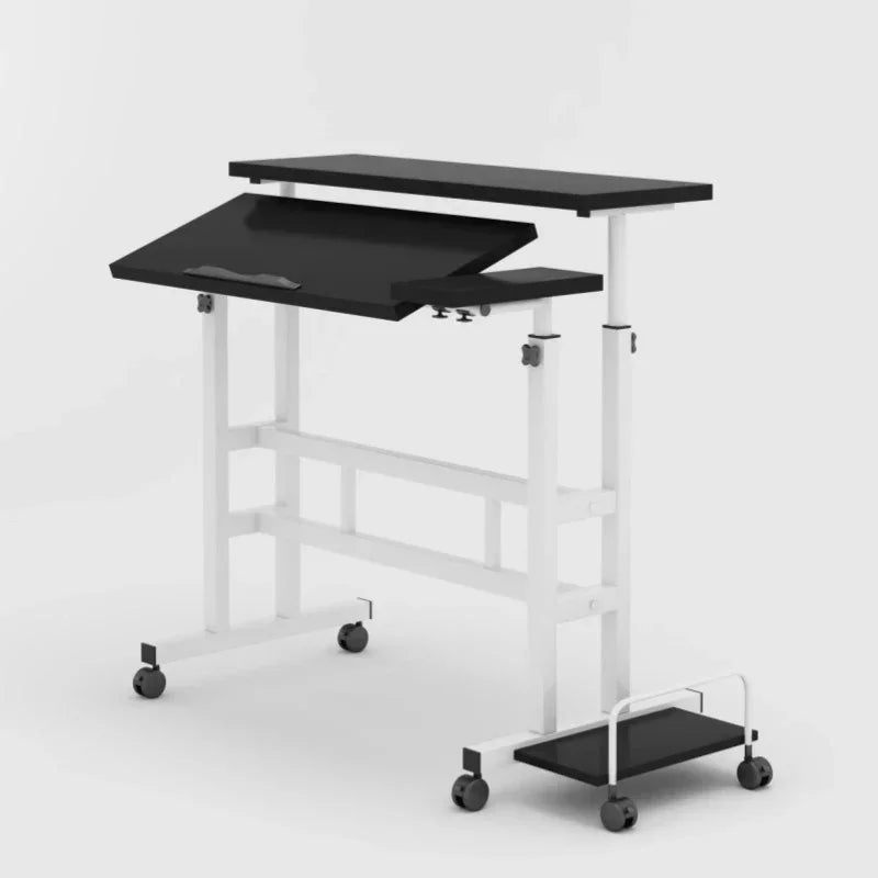 Modern Simple desk Standing lifting table Notebook computer table Workbench Movable folding walker table Durable