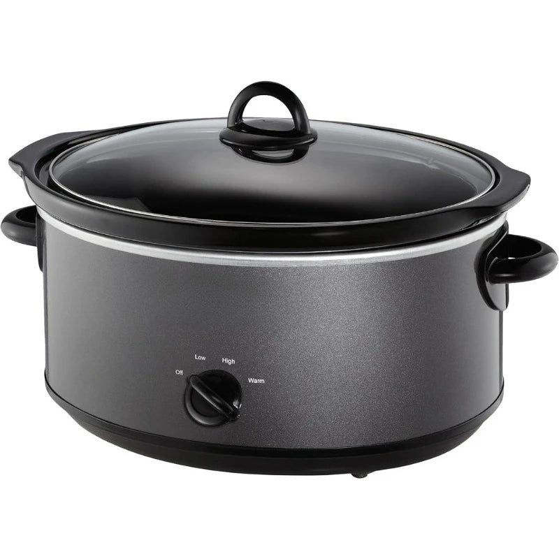 US Shipping 7 Quart Manual Slow Cooker Family Size Serves 8 People Fits 6 lb Roast Removable Stoneware Warming Setting Dishwashe